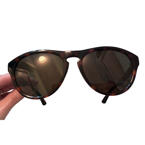 New Auth Gucci Tortoise Frame Sherry Line Sunglasses 55mm Large W/Box - Picture 4 of 10